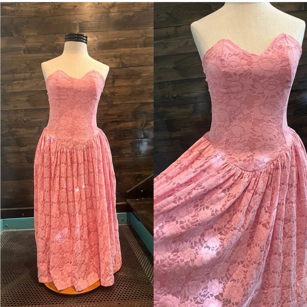 Vintage Betsey Johnson Dress Punk Label Pink Lace Dress